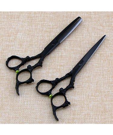 Hair Cutting Scissors 6 Inch Professional Japan Steel Black Dragon Cut Hair Scissors Haircut Thinning Barber Cutting Shears Hairdressing Scissors Set