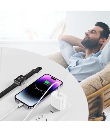 Apple MFi Certified USB C Charger for Apple Watch & iPhone - Fast Charging Cable - 6Ft White - Compatible with Apple Watch Series 8/7/SE/6/5/4/3/2/1 and iPhone 14/13/12/11 - Buy Online on GoSupps.com