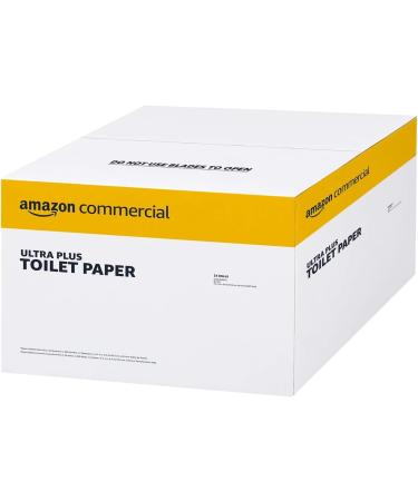 AmazonCommercial 2-Ply White Ultra Plus Individually Wrapped Toilet Paper|Septic Safe|Compatible with Standard Dispensers|400 Sheets per Roll (24 Rolls)(4.1" x 3.6" Sheet) - Buy Online on GoSupps.com