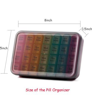Weekly Pill Box Organizer - 4x Daily Large 28 Compartment Case for Medications Vitamins & Supplements - International Shipping - Buy Online on GoSupps.com