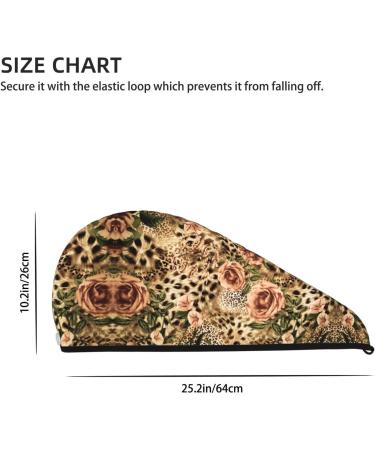 Striped Leopard Coral Velvet Dry Hair Cap | Quick-Dry Towel Wrap for Women & Men | Perfect for Travel & Home - Buy Online on GoSupps.com
