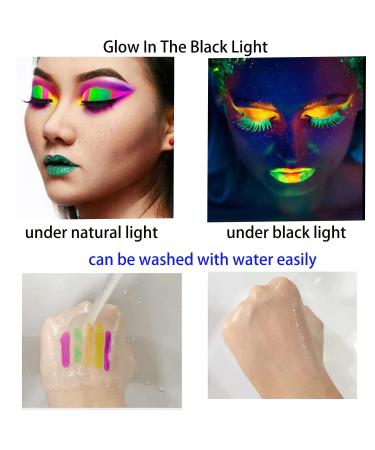 6PCS Saturey Glow Black Light Face & Body Paint Crayons - Neon Glow Makeup for Parties, Mardi Gras & Christmas - Buy Online on GoSupps.com