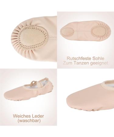 Sanoto Girls Ballet Shoes - Leather Sole Dance Flaps & Gymnastics Shoes for Children (Sizes 22+) - Perfect for Yoga & Ballet - Buy Online on GoSupps.com