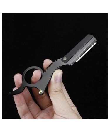 Classic Retro Barber Razor - Straight Edge Blade Exchange Men's Styling & Beard Trim Tool (Black) - Perfect for Hairdressers - Buy Online on GoSupps.com