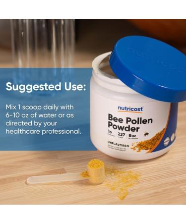Nutricost Bee Pollen Powder (8 oz) (Unflavored) - 227 Servings Gluten Free Non-GMO Vegetarian Dietary Supplement - Buy Online on GoSupps.com
