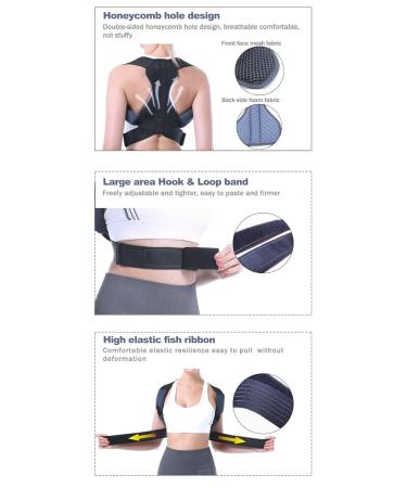 Adjustable Clavicle Posture Corrector - Back Support Belt for Men & Women | Relieve Back Pain Improve Posture & Prevent Scoliosis (Small Black - Buy Online on GoSupps.com