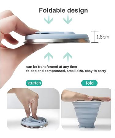 Light Blue Silicone Collapsible Cup | Portable Foldable Travel Mug for Camping, Hiking & Outdoors | Reusable and Expandable Drinking Cup - Buy Online on GoSupps.com