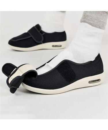 MOCINNA Men's Extra Wide Diabetic Trainers - Non-Slip Adjustable Walking Shoes for Arthritis and Diabetes - Size 7, Black - Buy Online on GoSupps.com