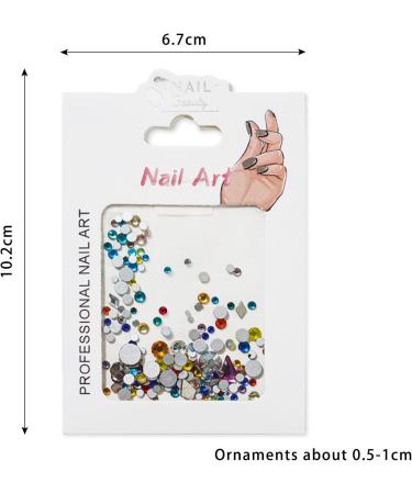 NICENEEDED 4 Bags Multi Shaped AB Nail Art Rhinestones 3D Flat Back Colorful Nail Gems Decorations Large Sparkly Crystal Diamond Nail Accessories for Nail Design Crafting DIY(4 Colors) - Buy Online on GoSupps.com