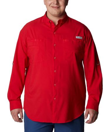 Columbia Men's PFG Tamiami II UPF 40 Long Sleeve Fishing Shirt - Red Spark (Medium) - Buy Online on GoSupps.com
