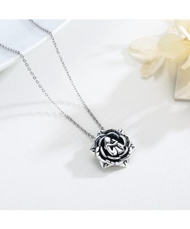 Chenghong 925 Sterling Silver Dog Pendant Necklace with Crystals | Perfect Gift for Dog Lovers & Women - Black Dog Jewelry - Buy Online on GoSupps.com
