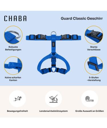 Chaba Guard Dog Harness for Large Dogs - Anti-Choke Adjustable & Lightweight Blue Step-In Harness | Perfect for Running & Training - Buy Online on GoSupps.com