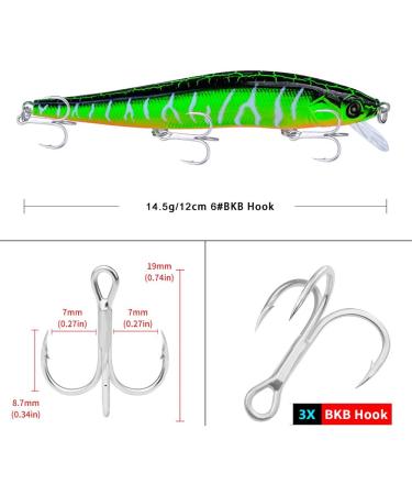 PROBEROS Minnow Bass Fishing Lures - 6Pcs Jerkbait Sinking Lure Set for Trout, Catfish, Musky - Hard Baits Crankbait for Bluegill Fishing - 403-4.7inch/0.5oz - Buy Online on GoSupps.com