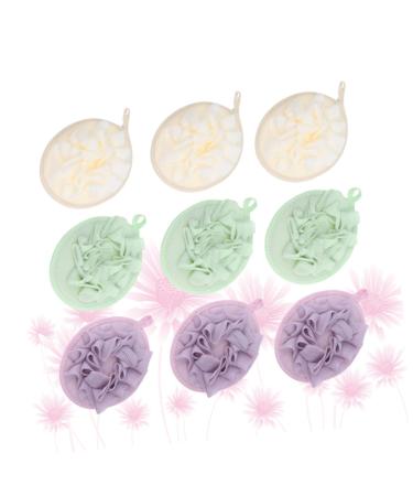 Didiseaon 9pcs Loofah Sponge Bath Sponge Bath Ball Shower Scrubber Ball Shower Loofah Bath Loofah Shower Scrubber for Body Shower Mesh Pouf Body Wash Sponge Soft Accessories