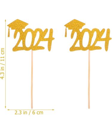 BESTonZON 10 Pack 2024 Graduation Cupcake Toppers Glitter Graduation Cupcake Picks 2024 Grad Cap Graduation Theme Party Cupcake Decorations - Buy Online on GoSupps.com