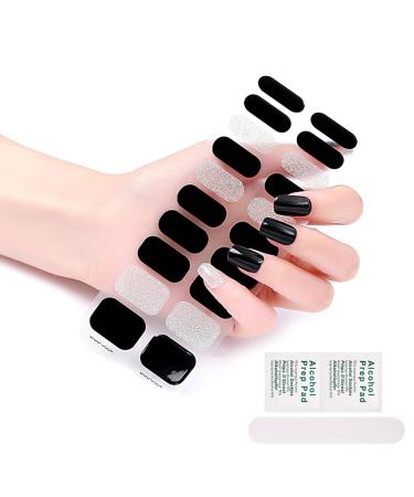 20 Sticker Semi Cured Gel Strips Gel Nail Full Wraps Strips Gel Nail Stickers UV/LED Lamp Required Nail Wrap Semi Cured Gel Nail Strips Pedicure Semi Cured Gel Nail Strips Starter Kit Semi Bss84