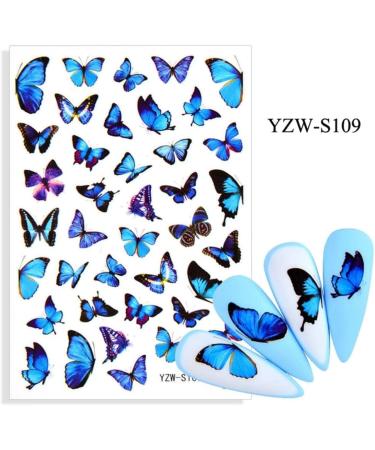 1 Sheet Women Stylish Decals DIY Nail Art Decoration Butterfly-shape Nail Sticker Slider Manicure Tool(YZW-S107) - Buy Online on GoSupps.com