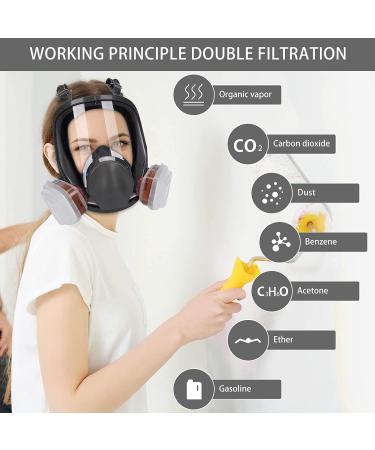 Wytcyic Reusable Full Face Respirator Gas Cover Organic Vapor Mask and Anti-fog Dust-proof Face Cover for Painting Mechanical Polishing Logging Welding and Other Work Protection - Buy Online on GoSupps.com