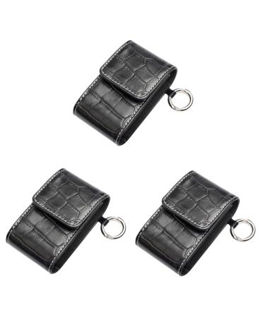 JECOMPRIS 3ST shockproof case -carrier bag oximeter bag leather bag Oximeter pocket made of leather -pocket finger clip Storage bag sleeve protective bag protective cover 8.5x5.8cmx3pcs