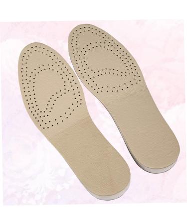 FOMIYES Heel Lift Inserts - Elevator Insoles for Height Increase | Leather Shoe Inserts | Size 9 Beige - Buy Online on GoSupps.com