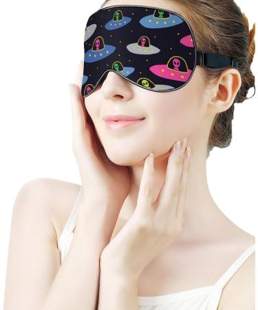 LynaRei Cartoon Cosmos Alien Spaceships Sleep Mask - Adjustable Soft Eye Mask for Travel and Nap - Men and Women - Style-1 - Buy Online on GoSupps.com