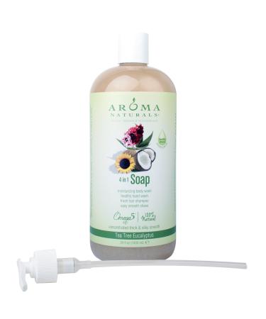 Aroma Naturals Extraordinary Natural 4-in-1 Castile Liquid Soap  Tea Tree Eucalyptus  34 Ounce Tea Tree Eucalyptus 34 Ounce