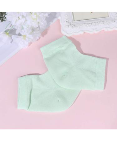 Cracked Heel Moisturizing Socks with Foot Lotion - Silicone Ankle Cuffs for Men & Women | Heel Pads in Light Green - Buy Online on GoSupps.com