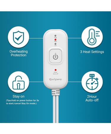 Comfytemp Shoulder Heating Pad for Rotator Cuff Pain Relief - 3 Heat Settings, Auto-Off Feature - Heated Shoulder Brace for Frozen Shoulder - Blue/Green - Buy Online on GoSupps.com