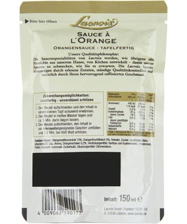  n.v. Lacroix Orange Sauce fine orange meat sauce 150 ml pack of 5 - Buy Online on GoSupps.com