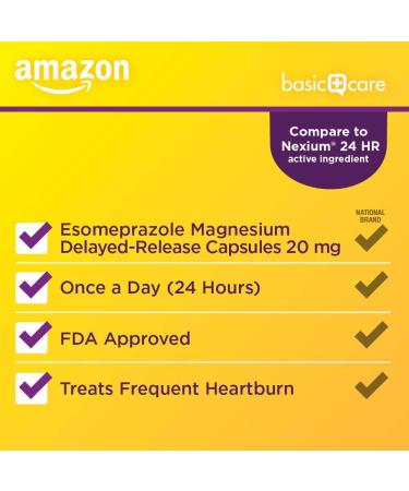 Amazon Basic Care Esomeprazole Magnesium 20mg Delayed Release Capsules - 42 Count | Acid Reducer - Buy Online on GoSupps.com