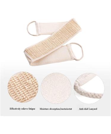 YingRen Natural Loofah Exfoliating Back Strap Scrubber Massager + Exfoliating Brush - Spa Bath Massage Set - Buy Online on GoSupps.com