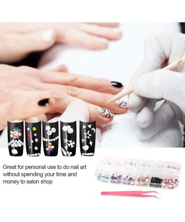 3 Boxes Nail Art Rhinestones & Gems Set - Clear Crystals Mix Sizes, 2 Picker Tools, Wooden Sticks, Tweezer - Buy Online on GoSupps.com