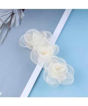 Inilbran Vintage Flower Hair Clips Rose Flower Hair Barrettes Lace Tulle Flower Hairclips Flower Wedding Hair Clips Decorative Hair Accessories for Women and Girls Headdress Champagne - Buy Online on GoSupps.com