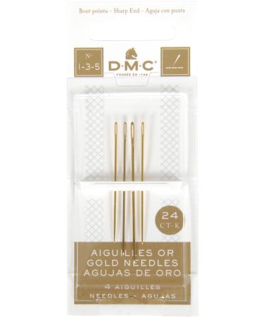 DMC Gold Embroidery Hand Needles  Size 1/5 4/Pkg