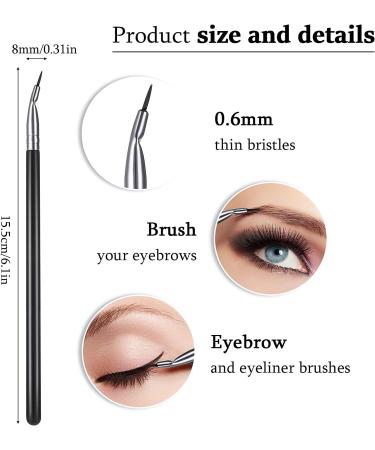 Lusofie 3pcs Eyeliner Brush Set - Professional Eye Makeup Brushes for Angled Eyeliner, Concealer, and Beveled Eyebrows - Buy Online on GoSupps.com
