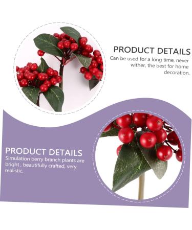 EXCEART 12 Pcs Berry Red Berries for Crafts Christmas Holiday Floral Stems Pine Tree Picks Faux Holly Berries Branches for Vase Christmas Simulation Berries Flowers Iron Wire Self Made - Buy Online on GoSupps.com