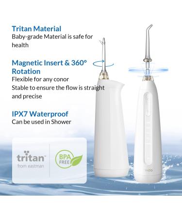 Water Flosser for Teeth - Cordless Oral Irrigator Electric Tooth Cleaner with 3 Magnetic Jet Tips & Wireless Charging Base for Home & Travel - Buy Online on GoSupps.com