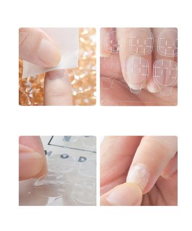 Lurrose 50 Leaves Double-Sided Nail Art Adhesive - Eco-Friendly Transparent Nail Glue for Kids & Girls - 50PCS Temporary Nail Tips - Buy Online on GoSupps.com