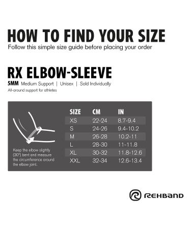 Rehband 5mm Neoprene Elbow Sleeve for Weight Training | Carbon/Black, Size M | Anatomical Design, Non-Slip & Tight-Fitting Support for Men & Women - Buy Online on GoSupps.com