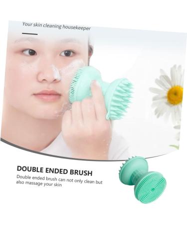Ipetboom 1pc Three-in-one Bath Brush Face Scrubbers Face Exfoliator Brush Pore Scrubber Makeup Brushed Cleansing Shampoo Bath Scrubber for Body Scalp Shampoo Face Brush Triple Silica Gel 8.6x7cm Green - Buy Online on GoSupps.com
