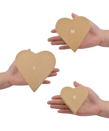WANDIC Mini Heart-Shaped Kraft Paper Mache Boxes - Set of 3 | Ideal for Accessories, Cosmetics, Jewelry, and Gifts - Buy Online on GoSupps.com