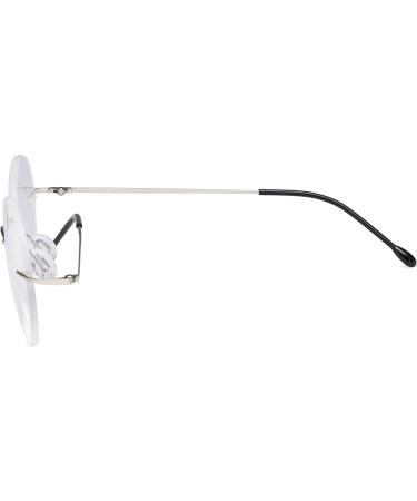 CessBlu Rimless Round Reading Glasses for Men & Women - Silver +1.25 Magnification - Stylish & Lightweight - Buy Online on GoSupps.com