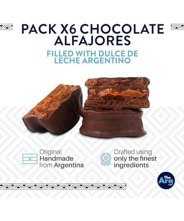 THEARG | Pack x6 Alfajores de Chocolate Relleno de Dulce de Leche Argentino | Alfajor de Argentina - Chocolate con Leche | 2.47 oz (Chocolate Negro) - Buy Online on GoSupps.com