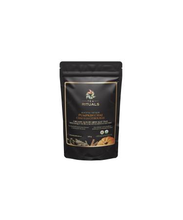 Tea Rituals Pumpkin Spice Black Tea Blend - Organic Loose Leaf Tea - Autumn Halloween Chai - 100g Resealable Pouch (50+ Cups) - Pumpkin Flavored Hot Brew
