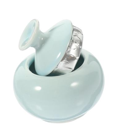 Mikinona Kamaru ceramics sample creami rouge lipstick container braid Powder bottle dreadlock fabric beads vial lipstick jars empty lip balm containers with lids little medicine 4.7x4.7cm Sky-blue