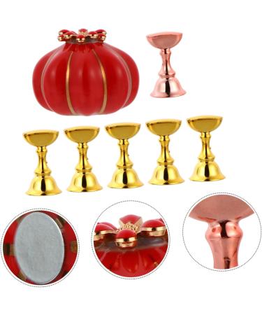 Beavorty Pumpkin Slices Manicure Practice Base magnetic base magnetic mount crystal display stand crystal holder Manicure Supplies Manicure Stand Retro Manicure Base nail exercise rack 5.5X4cm Red - Buy Online on GoSupps.com