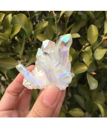 Home Decoration 80-90g White Flame Aura Quartz Crystal Cluster Specimen Chakra Stones Crystal Cluster - Buy Online on GoSupps.com