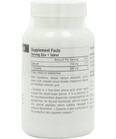 Source Naturals L-Tyrosine 500 mg - 100 Tablets | Support Mood & Focus - Buy Online on GoSupps.com