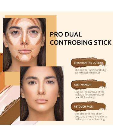 4 Colors Cream Contour Sticks Makeup Kit | Highlight & Contour for Beginners | Primer Face Makeup Stick for Light Medium Skin | Concealer & Blur Stick - 2Pcs - Buy Online on GoSupps.com