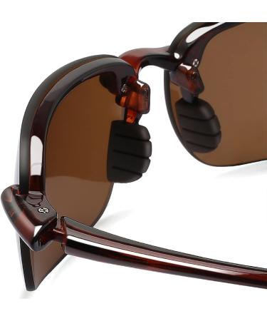 JULI Tr90 Rimless Sports Sunglasses for Men Women | Brown/Brown Polarized | Ideal for Running, Fishing, Baseball, and Driving - Buy Online on GoSupps.com